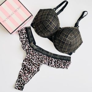 38DDD XL Victoria’s Secret black bra set